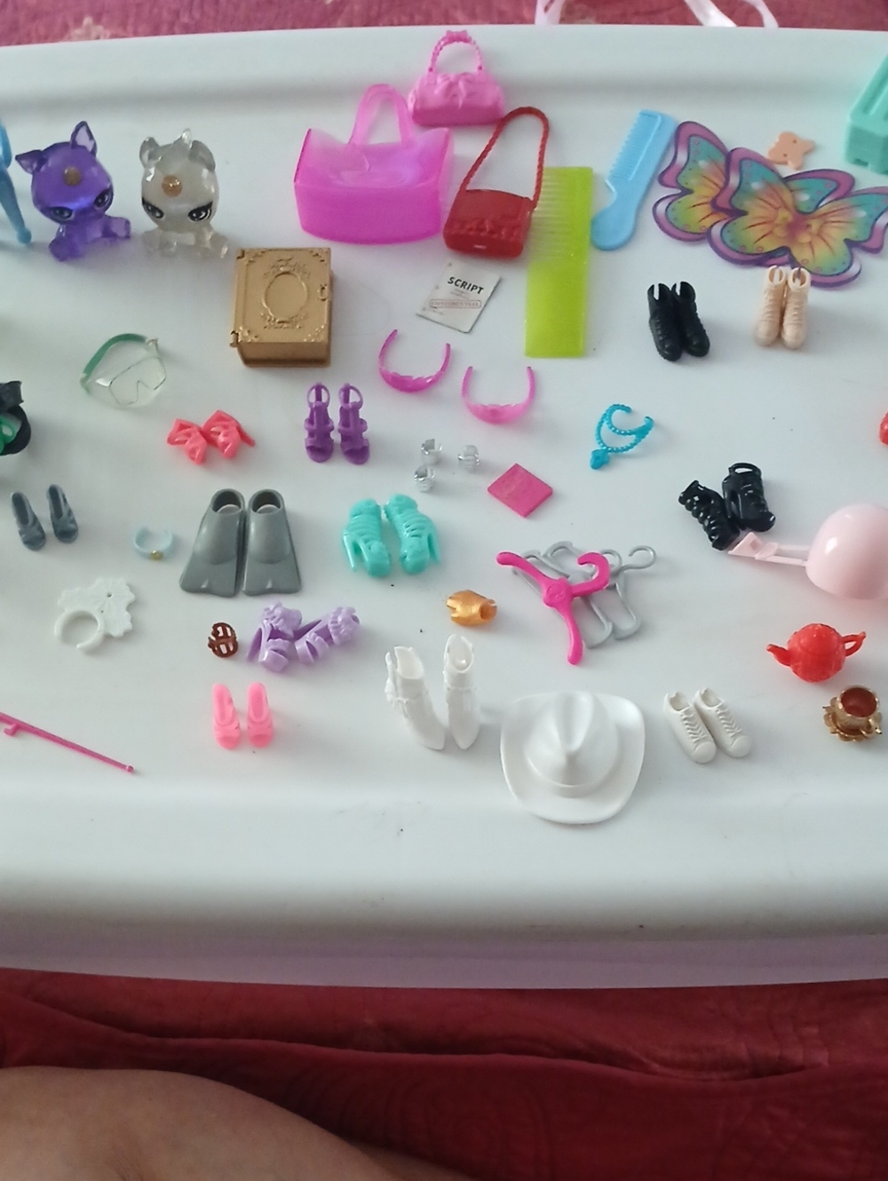 Kids Doll Accessory Set - Mixed Pink, White, Black, Teal Pieces